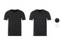 Twee zwarte T-shirts met ronde en V-hals.