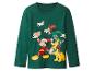 Groen shirt met lange mouwen met kerstprint van Mickey, Goofy en Pluto
