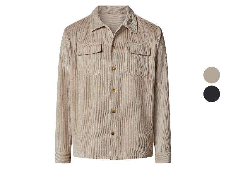 Beige corduroy overhemd, ook verkrijgbaar in zwart.