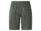 Donkergroene katoenen shorts met elastische tailleband en achterzak.