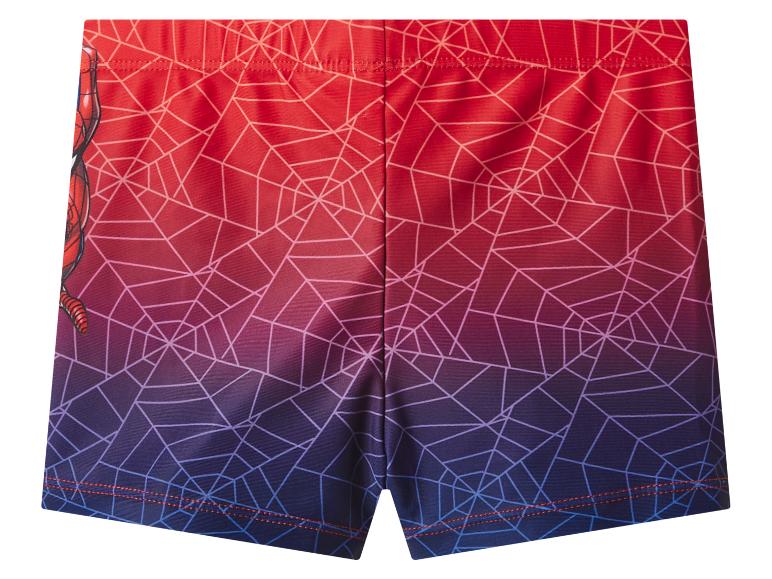 Jongenszwembroek met spinnenwebpatroon en rood-blauwe kleurverloop