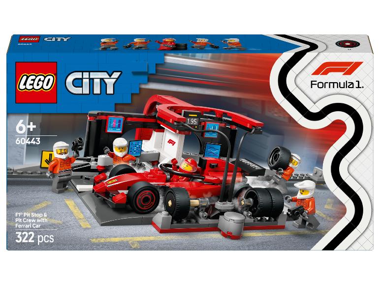 LEGO City F1 Pit Stop & Pit Crew met Ferrari Auto set.
