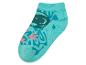 Turquoise sokken met kinderprint.