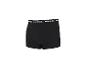 Zwarte herenboxershorts met een witte elastische tailleband met een herhalend tekstpatroon.