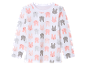 Witte baby-longsleeve met konijnenprint.