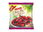 Diepvries bessenmix met zure kersen en frambozen, 1 kg verpakking.