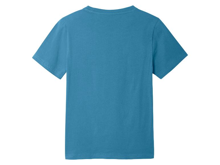 Donkerblauw t-shirt met korte mouwen, achterkant.