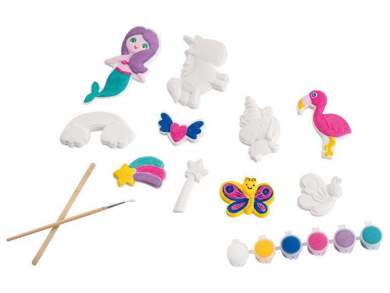Verfset: zeemeermin, eenhoorn, flamingo en vlinders om te decoreren.