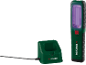 Oplaadbare LED-werklamp met laadstation en kabel.