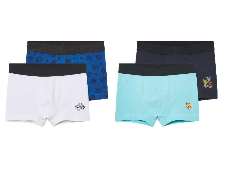 Set jongens onderbroeken: Paw Patrol print, wit en lichtblauw.