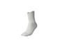 Witte sok met rood accent op de boord