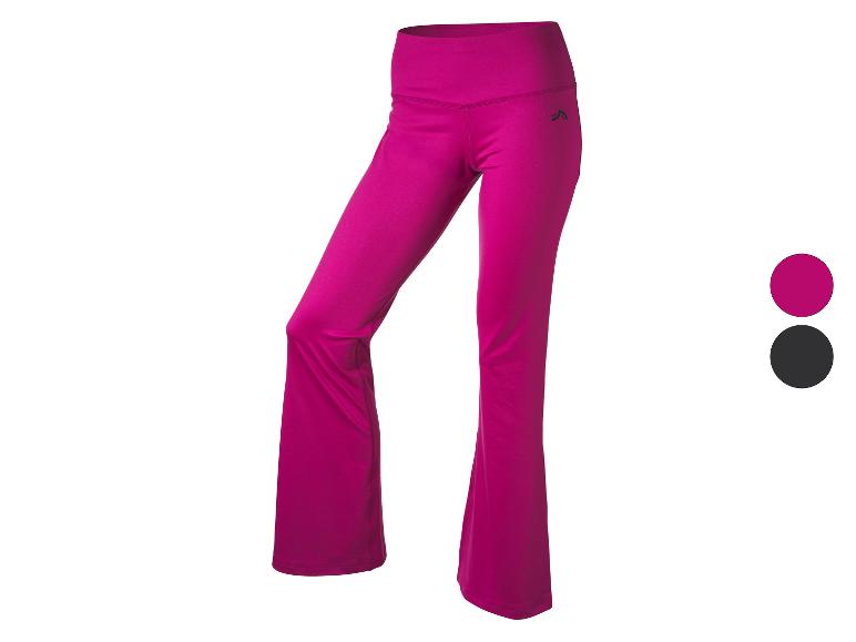 Fuchsia dames sportbroek met uitlopende pijpen