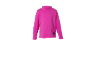 Roze coltrui met lange mouwen en een klein zwart bloemdetail.