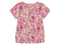 Een roze T-shirt met een tropisch fruitprint