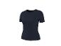 Donkerblauw geribbeld T-shirt met korte mouwen en ronde hals