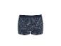 Donkerblauwe herenboxershort met een subtiel patroon.