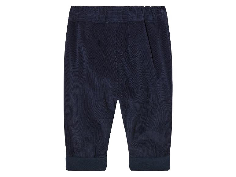 Donkerblauwe corduroy broek voor baby's.