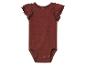Bruin baby body met ruffles, boho stijl.