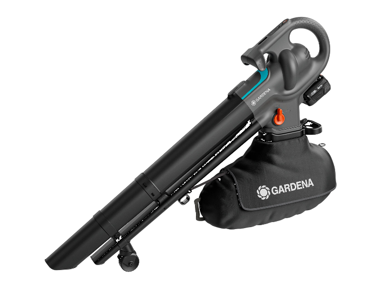 Gardena bladblazer en -zuiger met opvangzak.