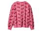 Roze sweatshirt met kerstprint van teckels en kerstbomen