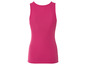 Een roze, mouwloze tanktop.