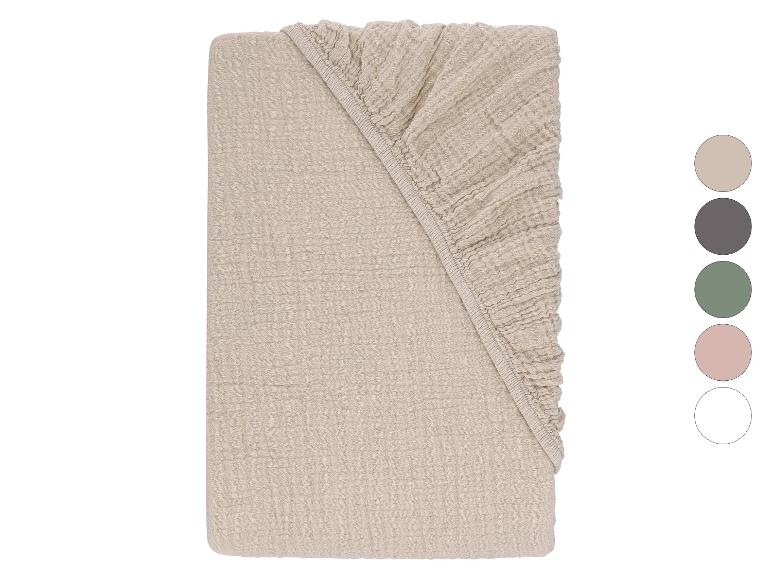 Hoeslaken in beige, toont ook andere kleuropties