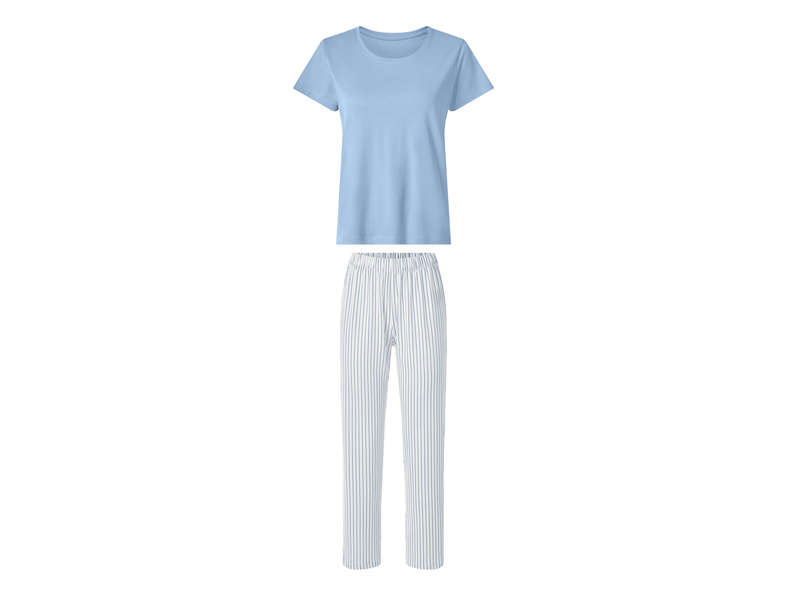 esmara Dames pyjama (Wit/blauw, XL (48/50))