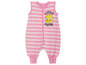 Een roze gestreept slaappak met Tweety Bird voor baby's.