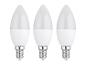 Drie witte LED-kaarslampen met E14-schroefvoeten