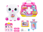Pluche puppy speelset met een roze reiskoffertje, spuit, verband en accessoires.
