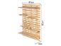 Houten wandrek met planken, 60x80x17cm