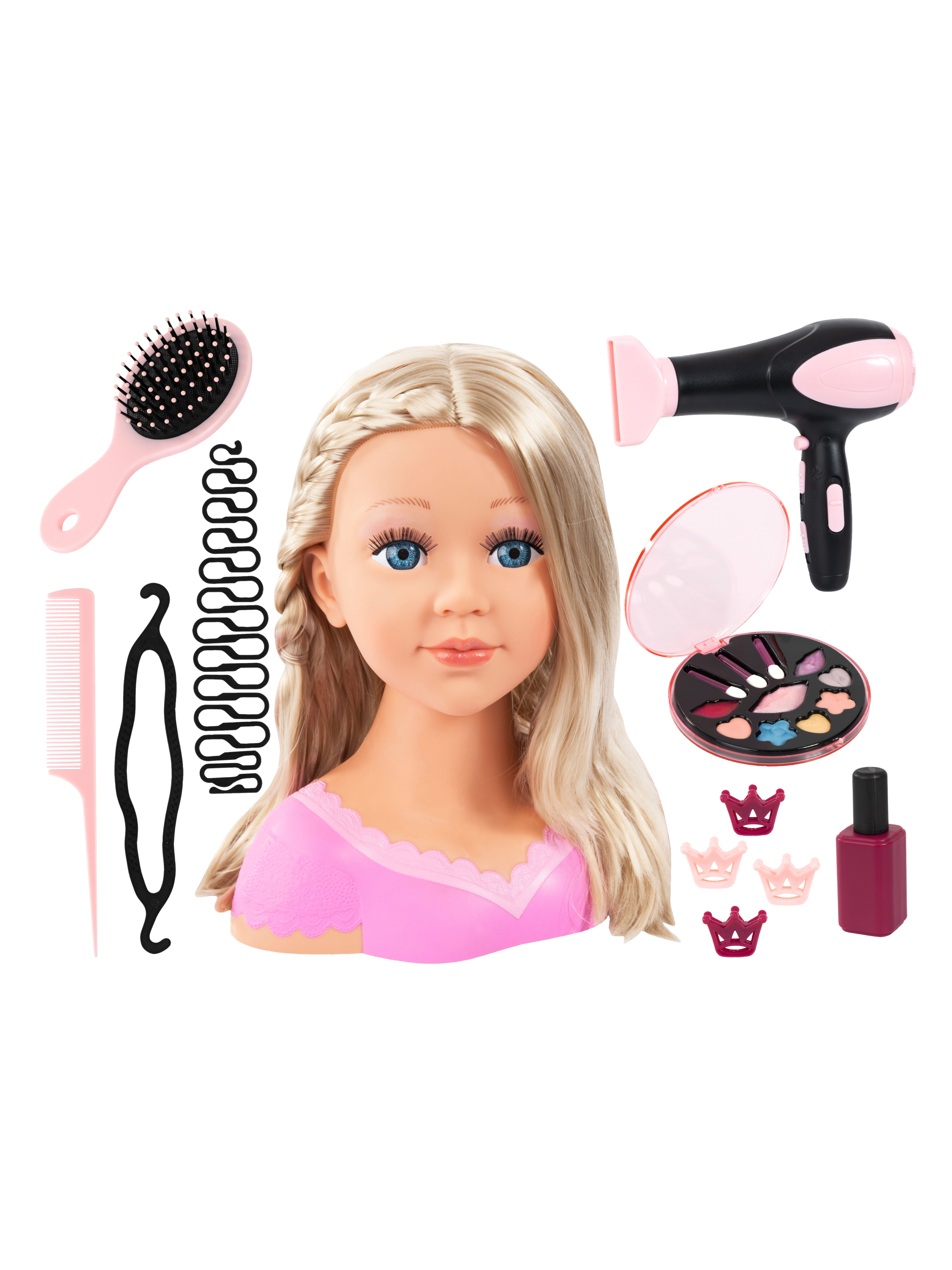 BAYER DESIGN Charlene Super Model make-up pop met föhn en cosmetica