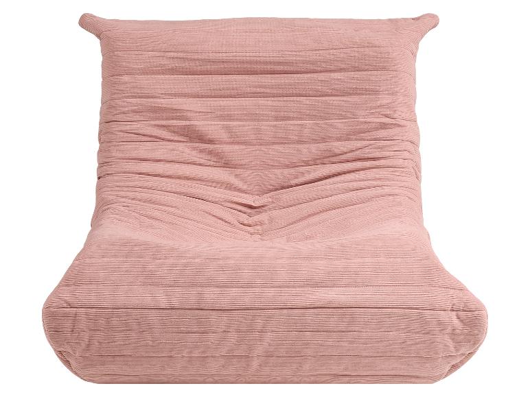 Roze vloerstoel met een geribbeld ontwerp