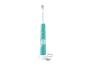Turquoise Philips Sonicare elektrische tandenborstel op een oplaadstation.