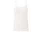 Witte tanktop met spaghettibandjes.