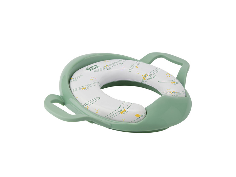 Een groene pot met handvaten en krokodilprint van Bada Bulle.