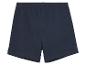 Donkerblauwe katoenen shorts.