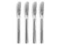 Set van vier zilverkleurige botermesjes met een geborstelde afwerking.