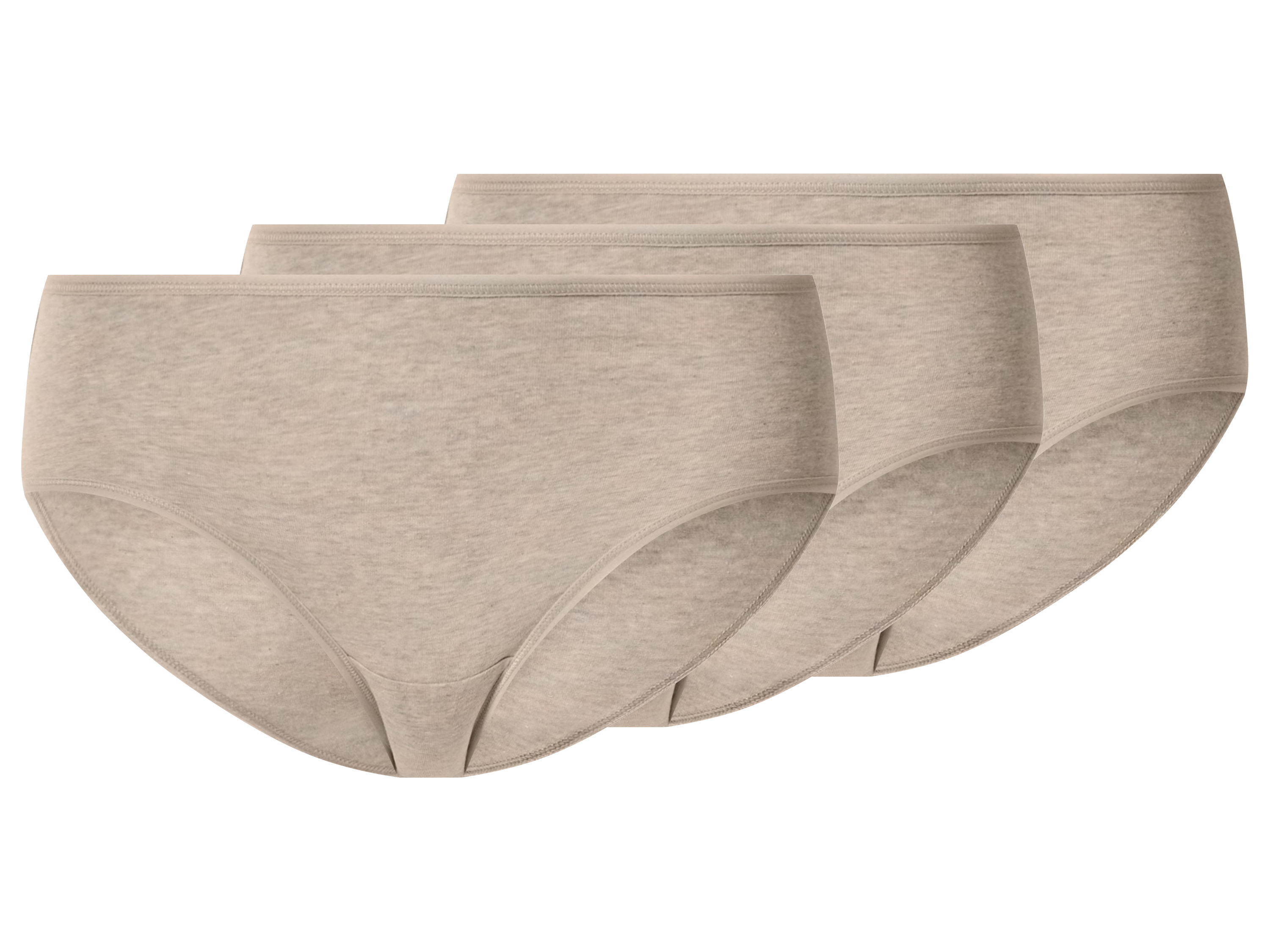 esmara Set van 3 dames hipsters (Beige, L (44-46))