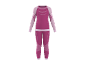 Dames thermisch ondergoedset in roze en lichtroze met lange mouwen en legging.