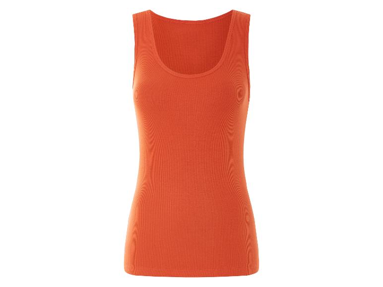 Oranje geribbeld tanktop.
