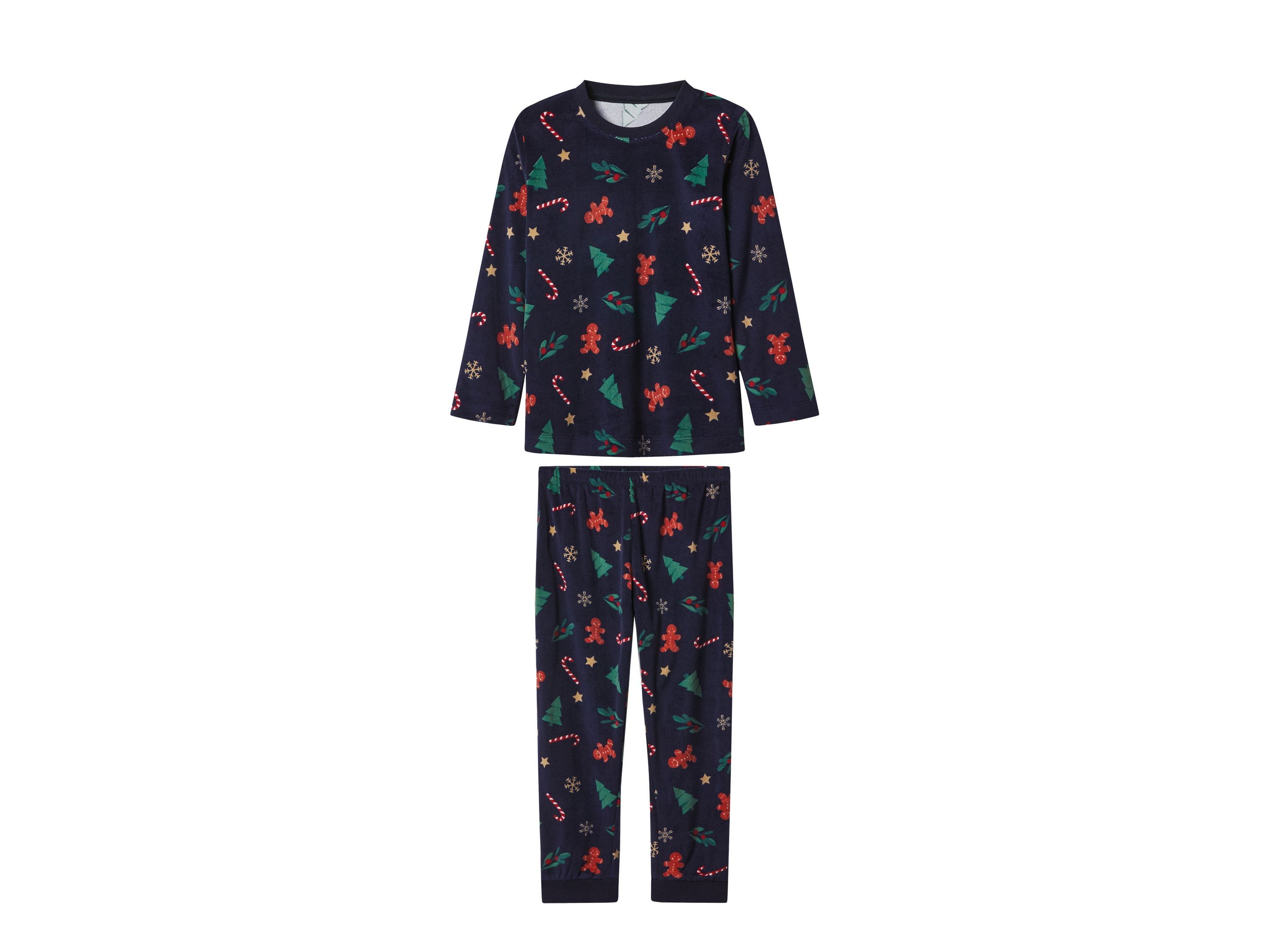 lupilu Velours kinder kerstpyjama (Marineblauw, 98/104)