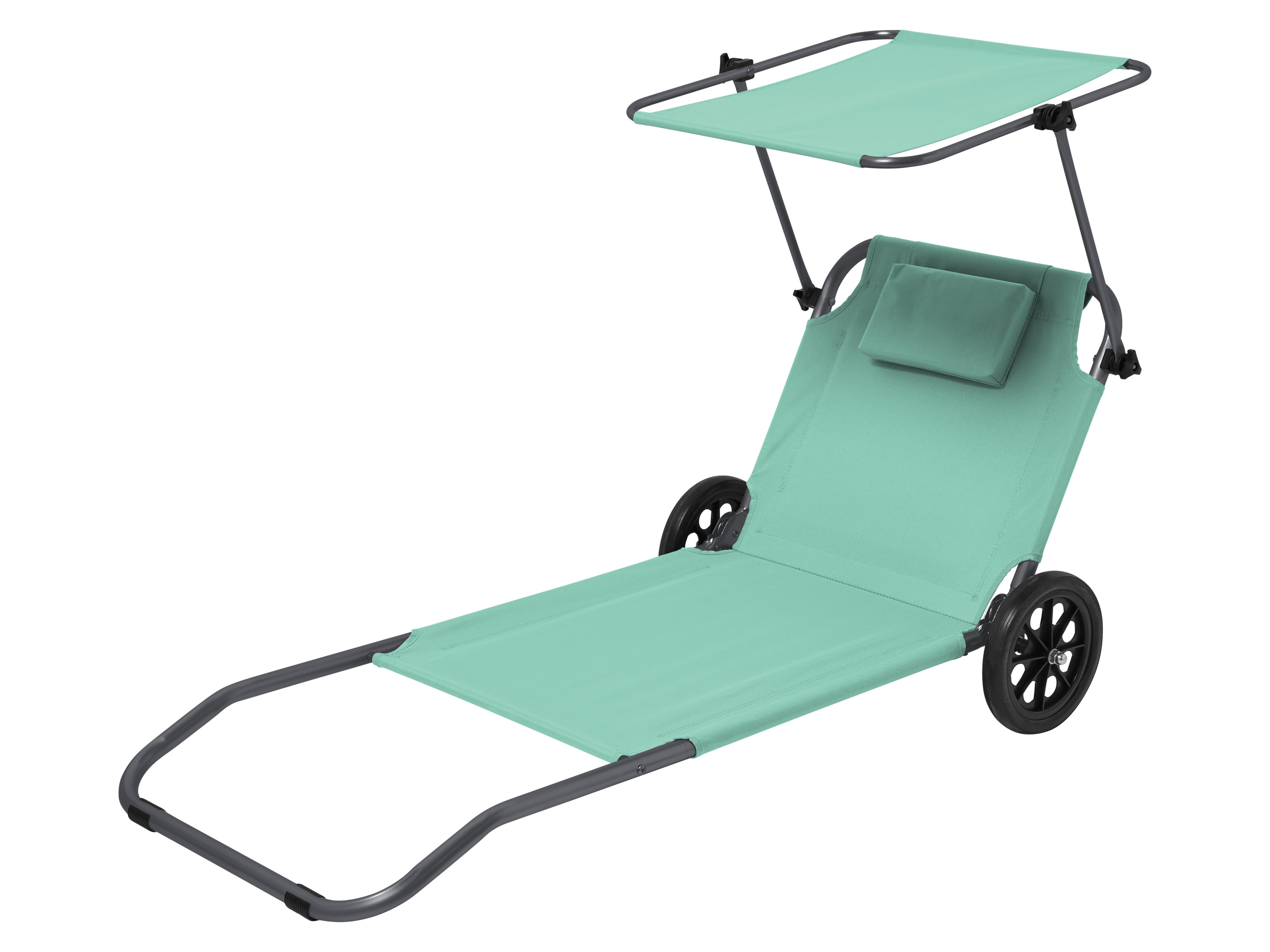 CRIVIT Strandstoel met zonnescherm (Turquoise) afbeelding