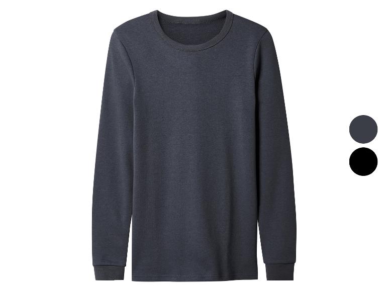 Donkergrijs T-shirt met lange mouwen en getoonde kleuropties.