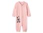Roze romper met drukknopen en Minnie Mouse-print.
