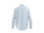 Lichtblauw herenoverhemd met lange mouwen en kraag, achteraanzicht.