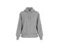 Grijze hoodie met een klein hartje op de borst.
