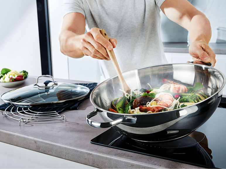 Ga naar volledige schermweergave: ERNESTO® RVS wok of wokpan Ø32 cm - afbeelding 3