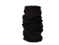 Zwarte fleece nekwarmer voor warmte.