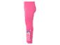 Roze kinderlegging met een blauw stripfiguur en het woord 'STITCH' op de pijp.